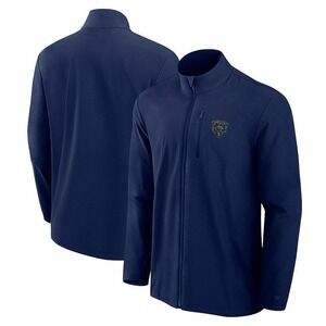 Men's Fanatics Navy Chicago Bears Front Office Micro Tonal Lightweight Full-Zip